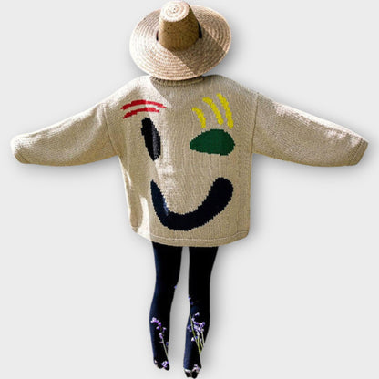 Maglione in maglia Abstracto Fatto a mano