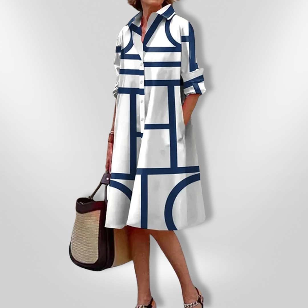 Helena | Abito Midi con Motivo Geometrico