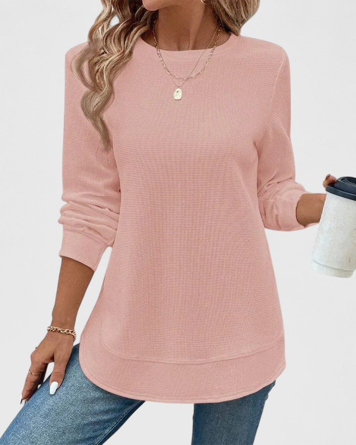 Nadyalyn | Elegante Maglione a maniche lunghe con Collo rotondo