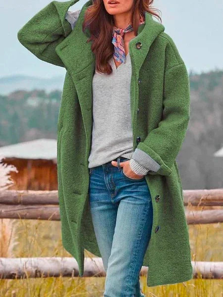 Jacinthe - Elegante Cappotto a maniche lunghe con bottoni