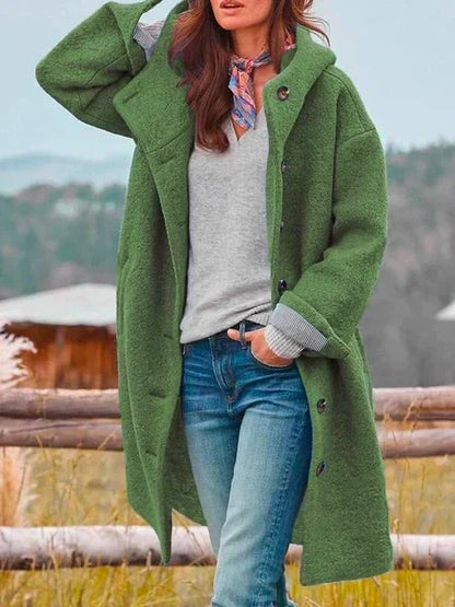 Jacinthe - Elegante Cappotto a maniche lunghe con bottoni