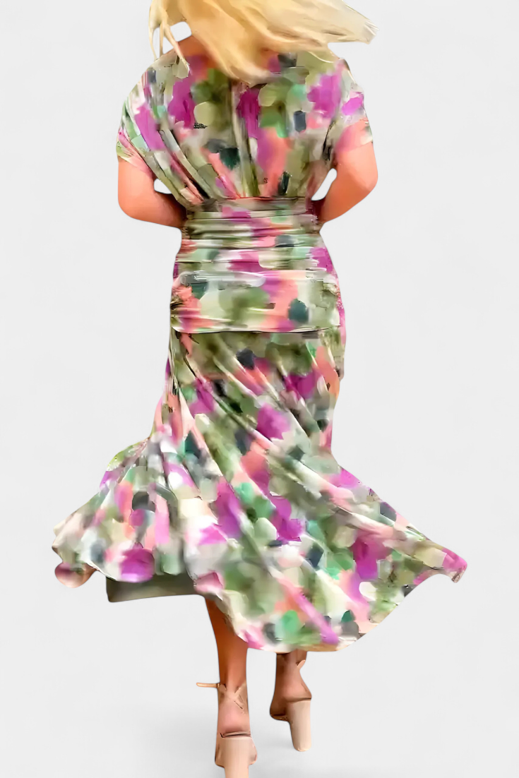 Florendra™ | Abito lungo Floreale con scollo a V