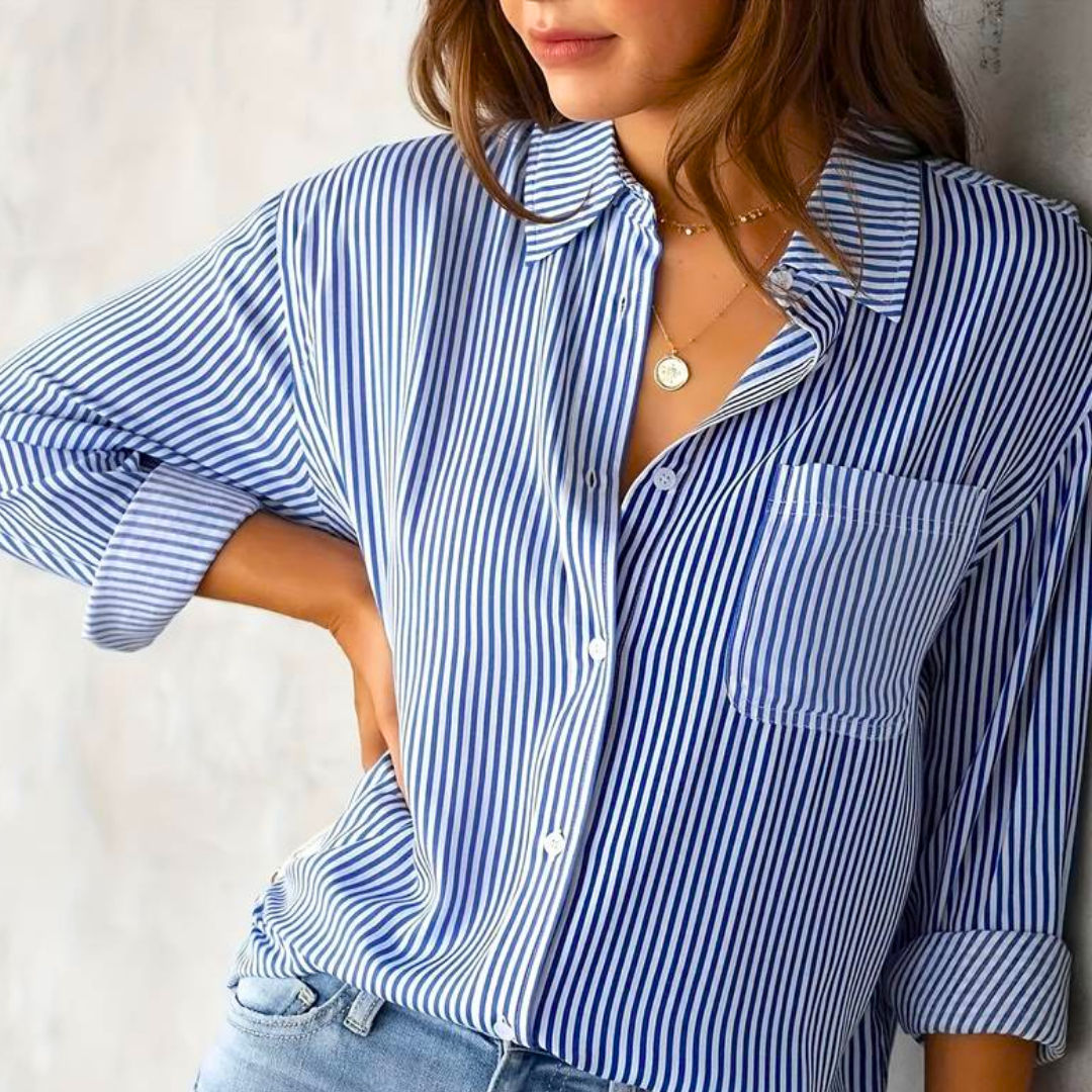 Blusa Rayada Casual per Donne
