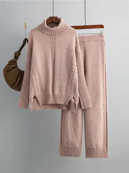 Scarlett - Set di Maglione di Collo alto Chic e Pantaloni Sueltos