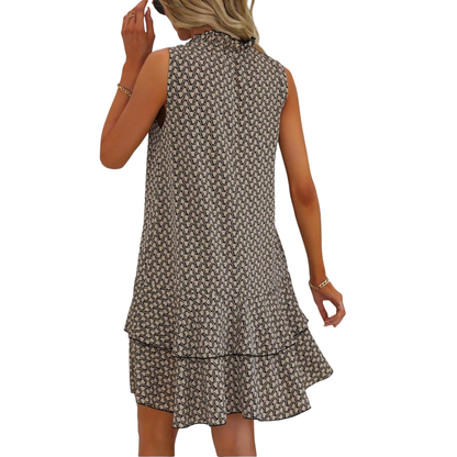 Abito midi Boho Stampato con Spalline Regolabili