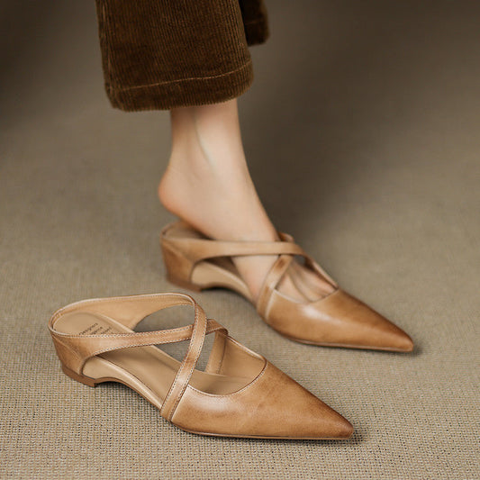 Hannah - Mule casual in pelle lavata per donna