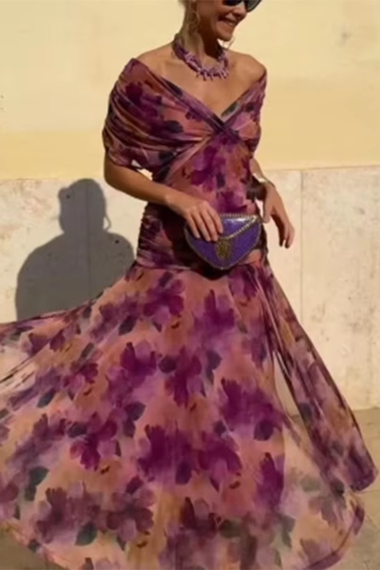 Louise | Abito maxi Elegante da festa con scollo a V