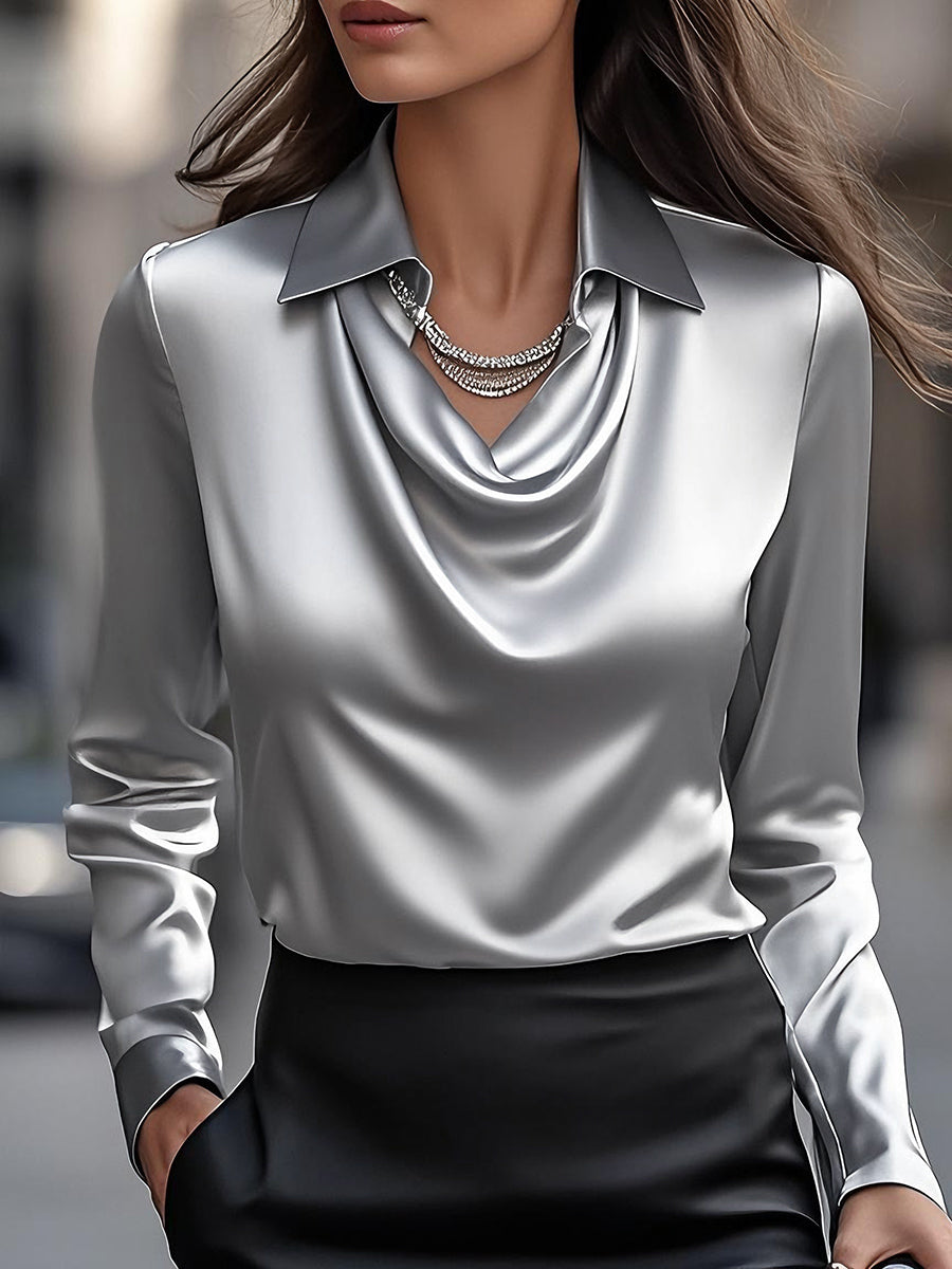 Nyx - Top di donna con scollo drappeggiato elegante