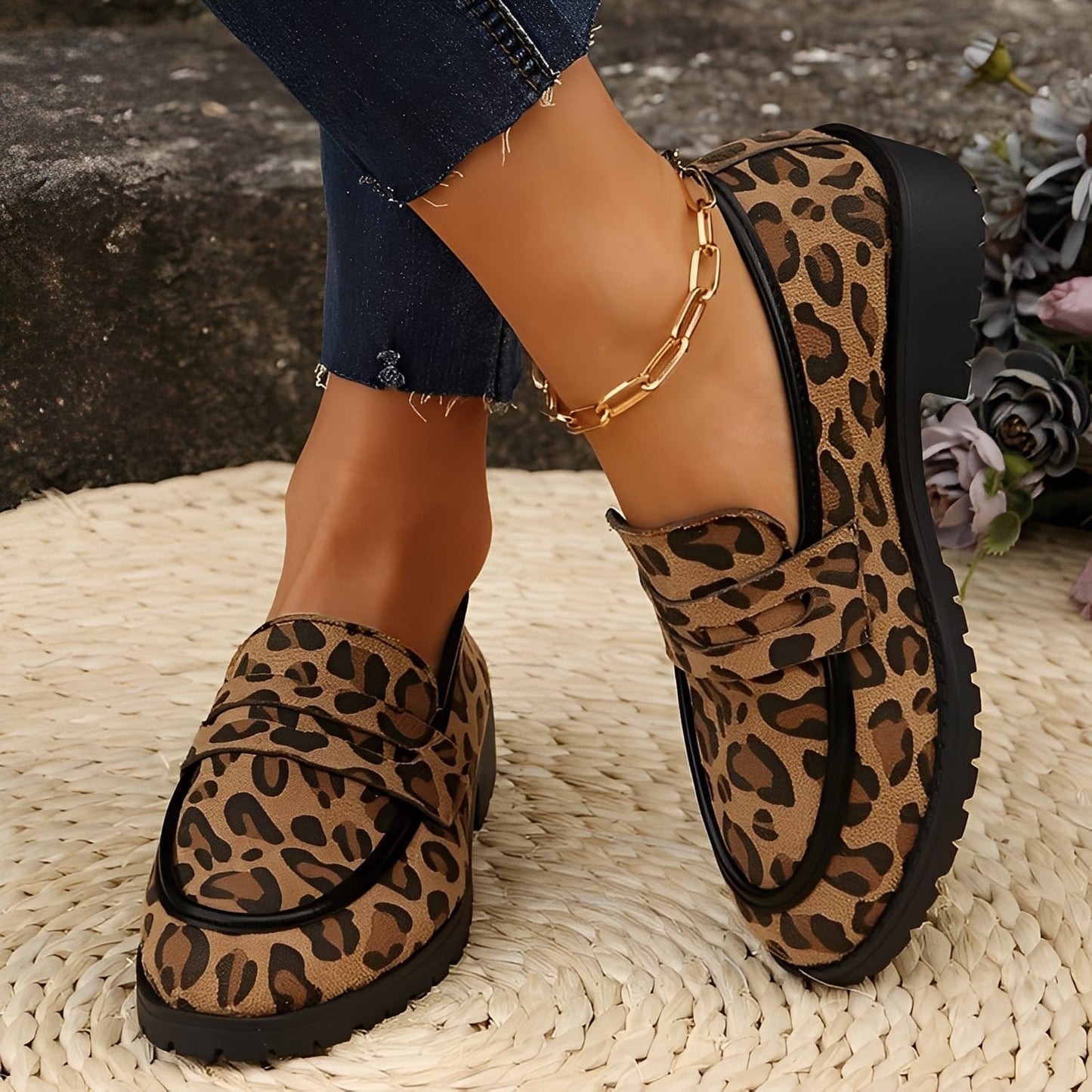 Camélia - Scarpe eleganti con estampado di leopardate da donna