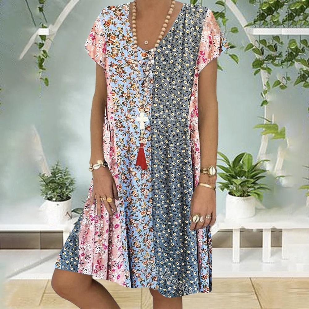 Noa | Abito estivo Boho con Stampa floreale e Corte A-Line