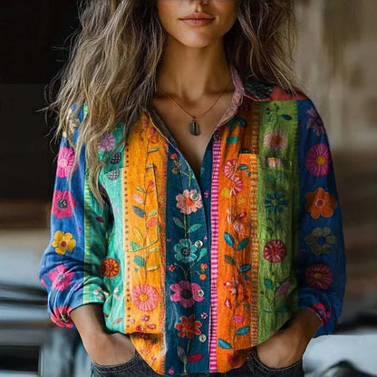 MONICA™ - BLUSA DI PRIMAVERA STAMPATA VINTAGE
