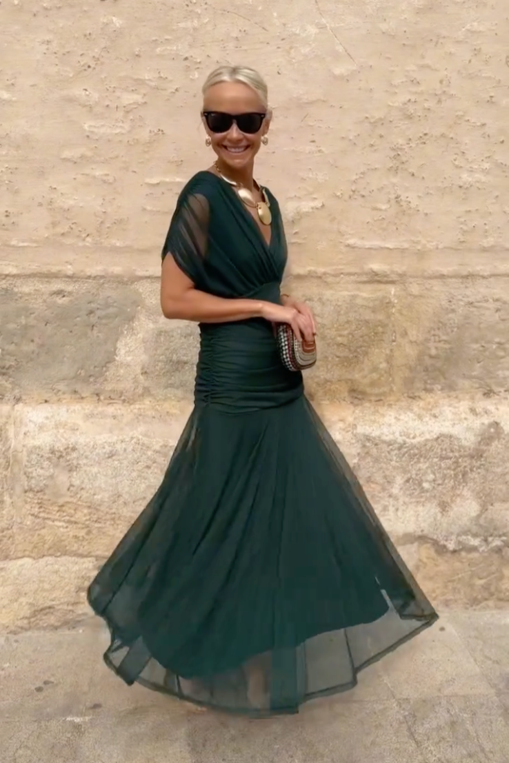 Louise | Abito maxi Elegante da festa con scollo a V