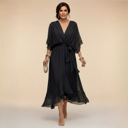 Montse | Abito di georgette con scollo a V