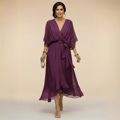 Montse | Abito di georgette con scollo a V