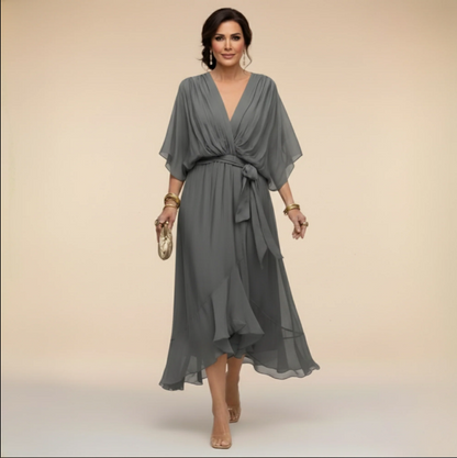 Montse | Abito di georgette con scollo a V
