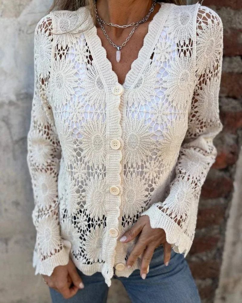 NALIE - Cardigan di Pizzo all'uncinetto