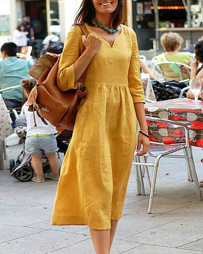 Rosalinde - Abito elegante di vita alta e taglio fluido