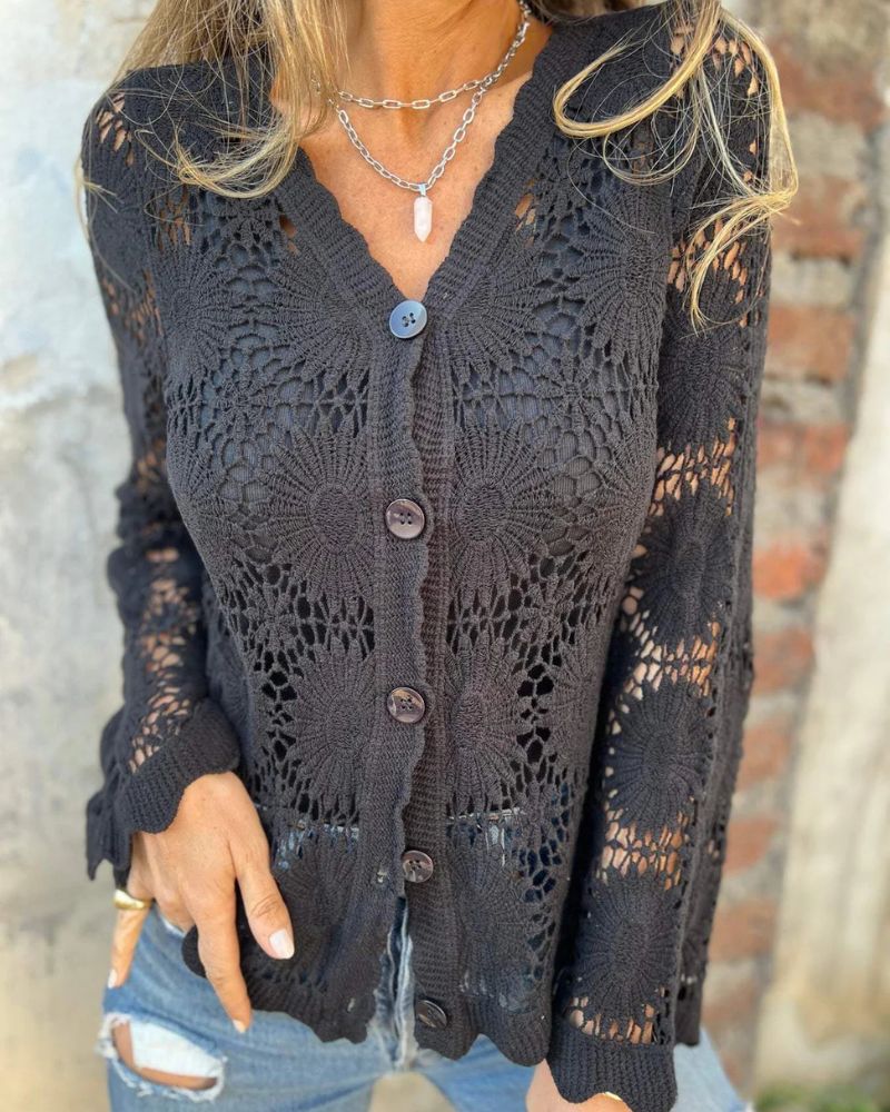 NALIE - Cardigan di Pizzo all'uncinetto