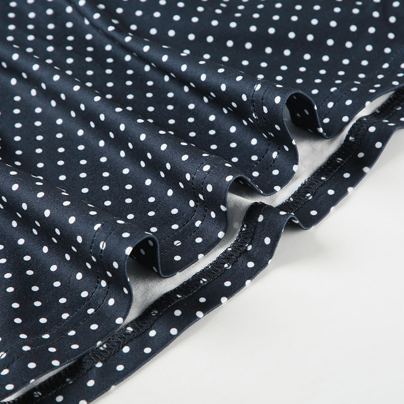 Abito mini Senza maniche con Pois per Donna con Vita Aderente