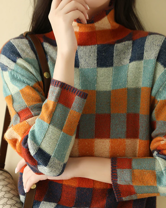 Madi - Collo alto in cachemire Luxe Patchwork