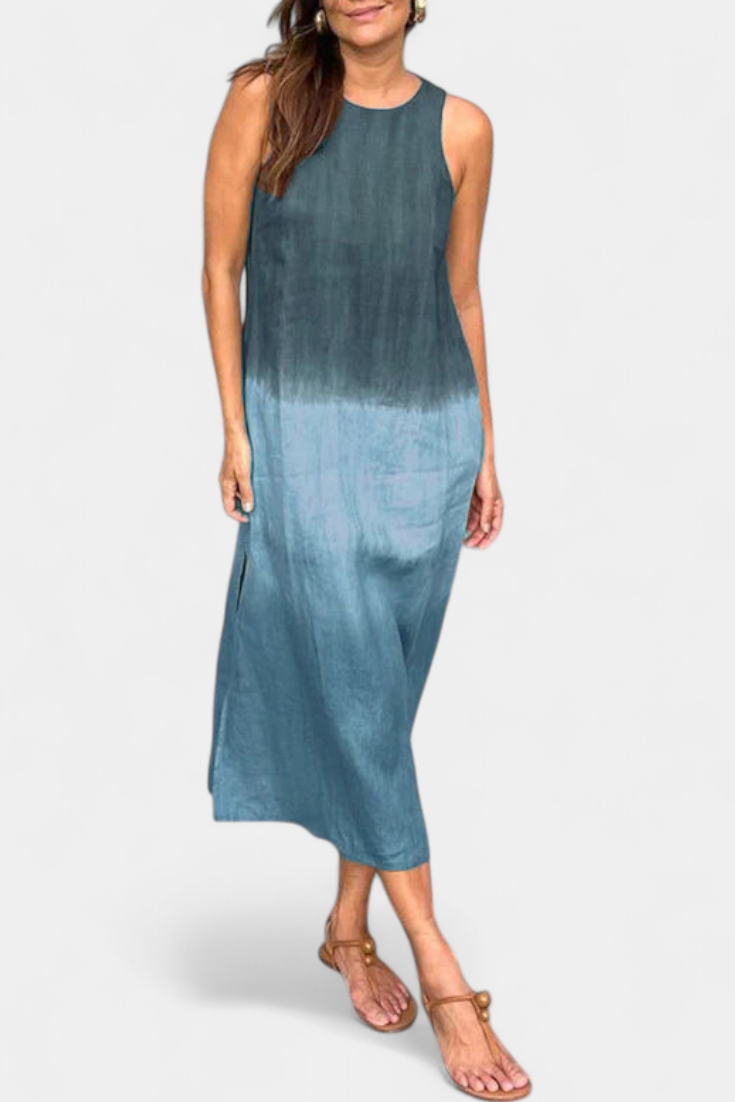 Taerra Abito Senza maniche con stile Tie-Dye in Degradé