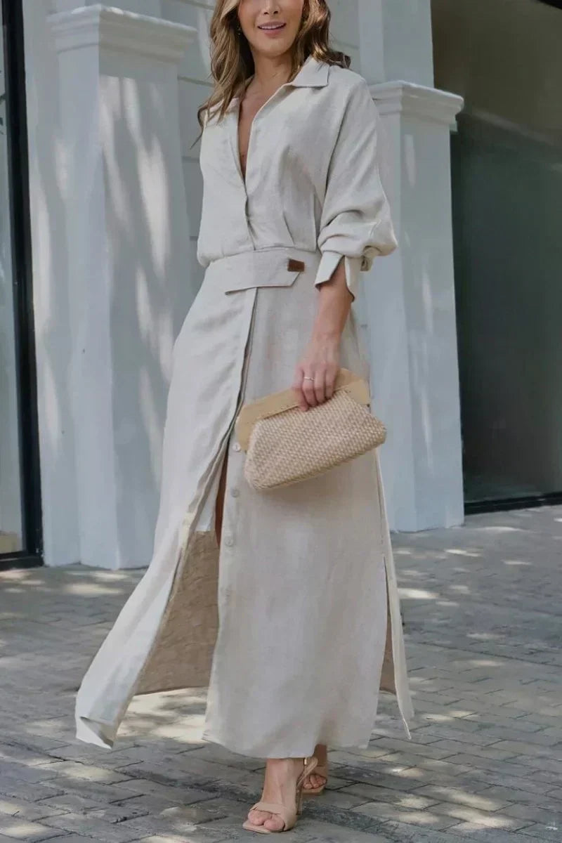 Eulalia | Abito maxi in cotone e lino