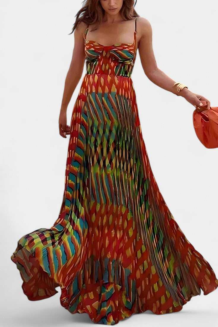 Océana Abito maxi Halter Abstracto