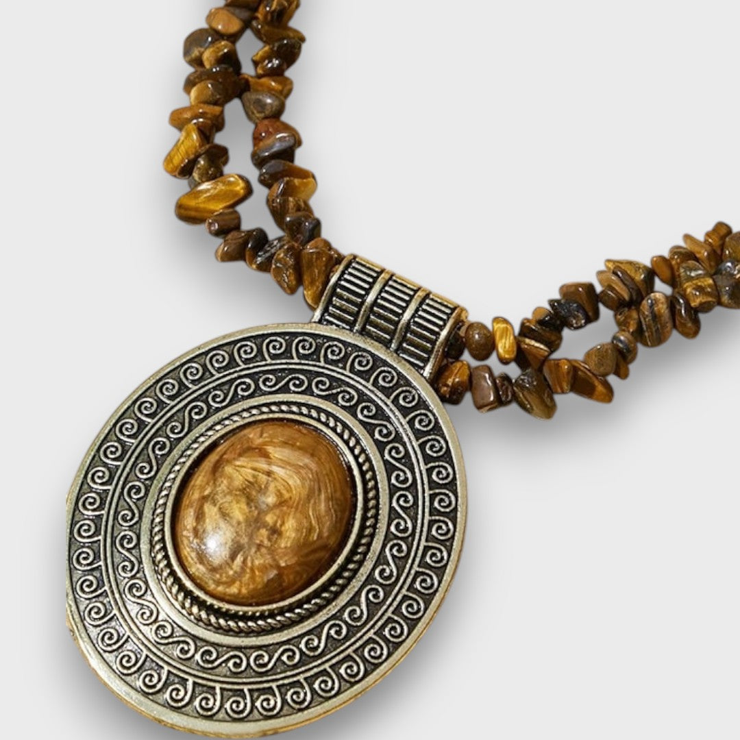 Maralis – Collana vintage con ciondolo in pietra naturale