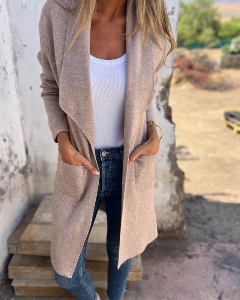 EIGONA - GIACCA CARDIGAN CASUAL CON REVERS