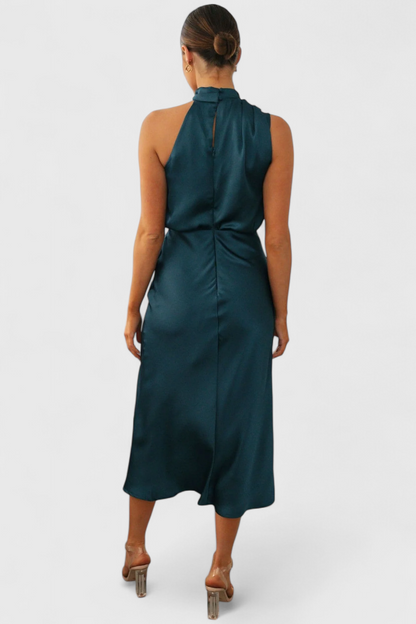 Rina Abito elegante di Collo halter Drappeggiato