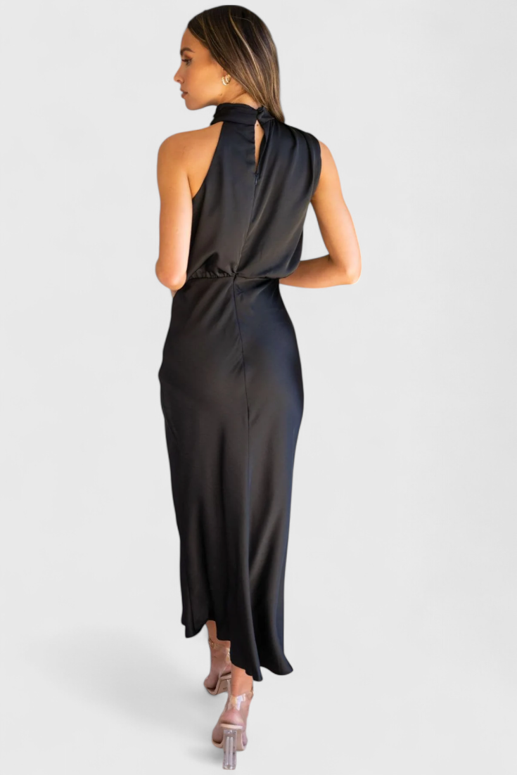 Rina Abito elegante di Collo halter Drappeggiato