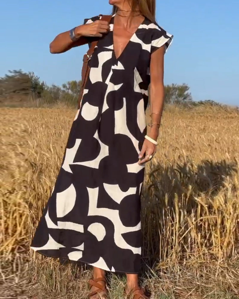 Sarinya - Abito Stampato Con Scollo a V