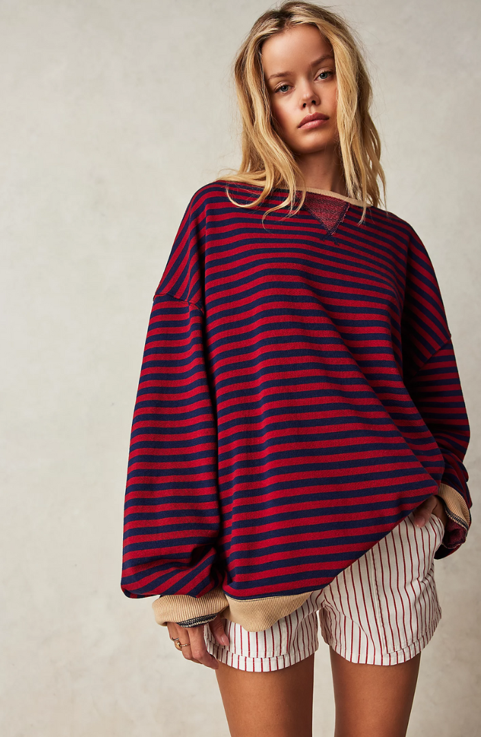 LINDA - MAGLIONE OVERSIZE A RIGHE