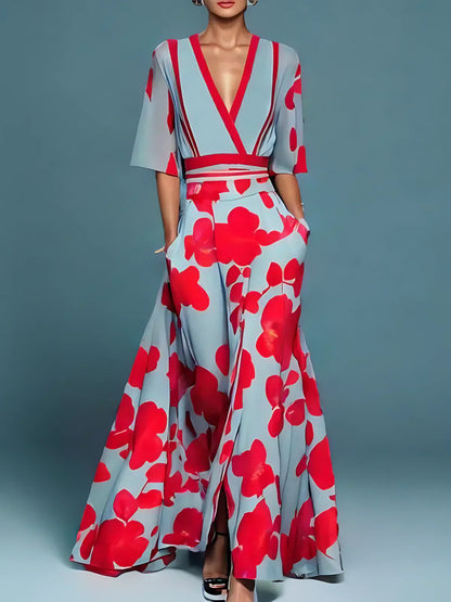 Joanna | Elegante Abito Envoltura di Pétalos