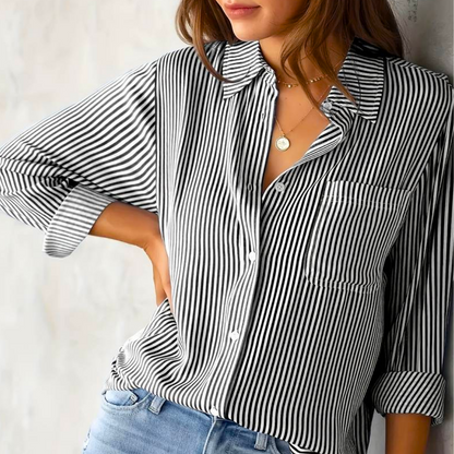 Blusa Rayada Casual per Donne