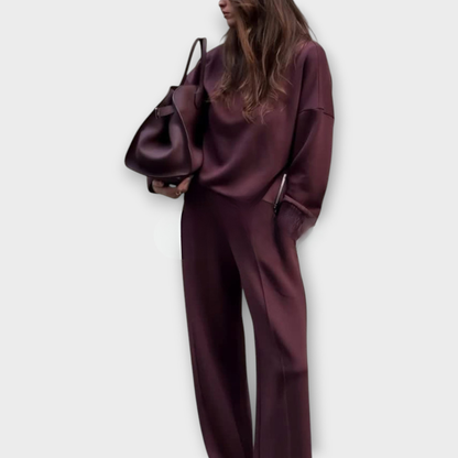 Set di Maglione Relax con Collo alto e Pantaloni a gamba larga