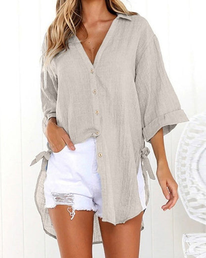 Camicia Larga con Lazos ai Lados