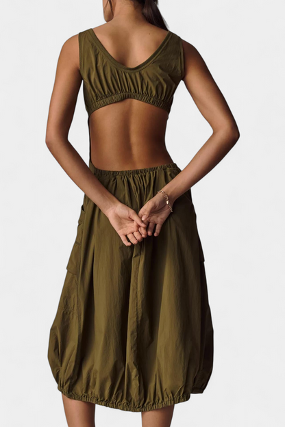 Katana Abito midi con Orlo di Burbujas e Corsetto Aderente