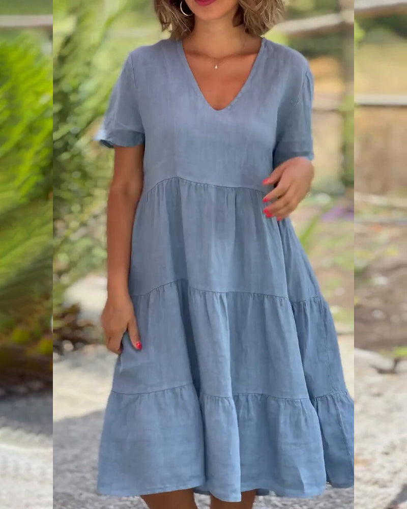 Samantha | Abito di Viento con Scollo a V e Tasche