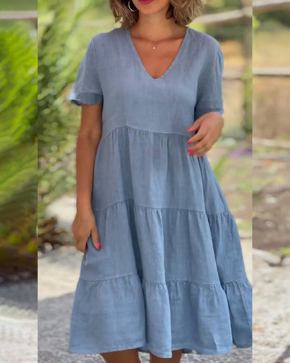 Samantha | Abito di Viento con Scollo a V e Tasche