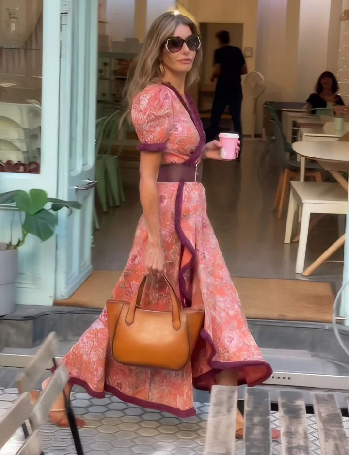 BELLAMY – COMPLETO MAXI ROSA ROMANTICO