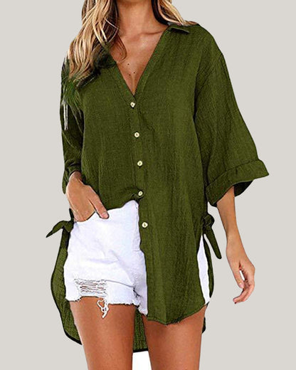 Camicia Larga con Lazos ai Lados