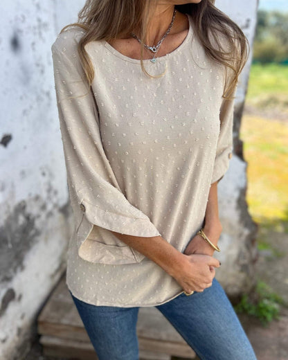 VARENA - Blusa di Jacquard di Chiffon Chic