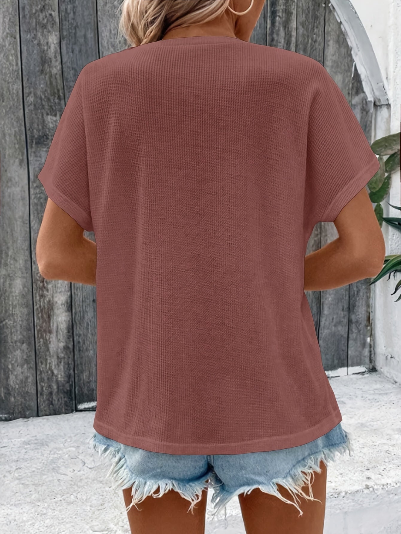 Marylou - Top Casual di Collo rotondo e Manica corta