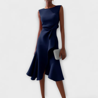Juliette – Abito midi Asimmetrico con Drapé