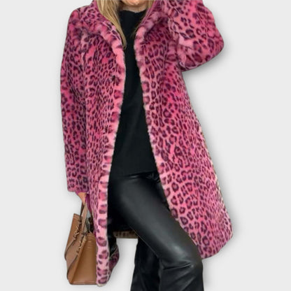 Cappotto leopardato in pelliccia sintetica Luxe