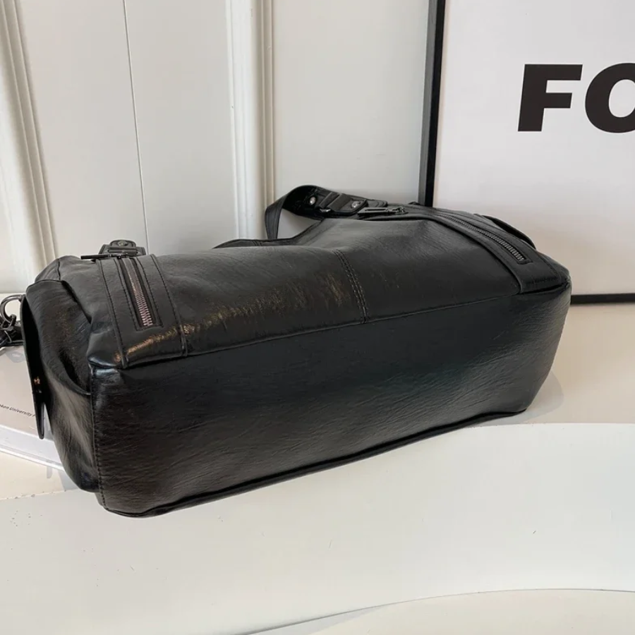 Uma - BORSA A SPALLA di Grande capacità con Doppia Chiusura