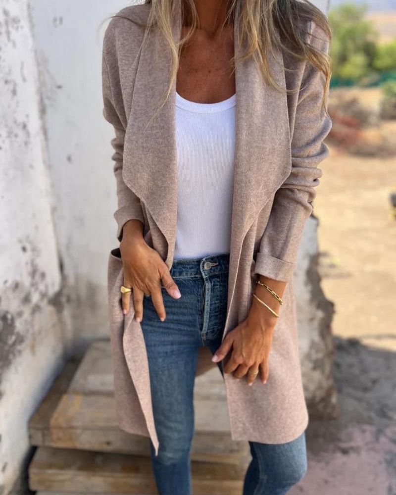EIGONA - GIACCA DI CARDIGAN CASUAL CON REVERS