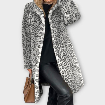 Cappotto leopardato in pelliccia sintetica Luxe