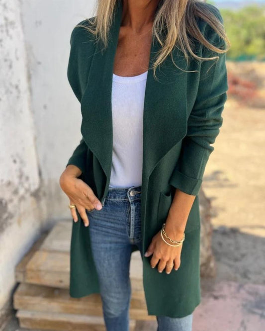 EIGONA - GIACCA CARDIGAN CASUAL CON REVERS